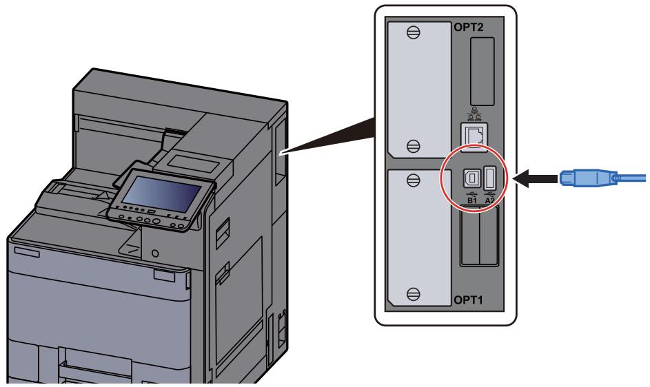 KYOCERA ECOSYS P4060DN - Raccorder le câble à la machine. - 1