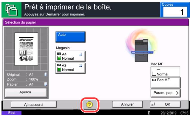 KYOCERA ECOSYS P4060DN - Sélectionner [Aide] sur le panneau. - 1