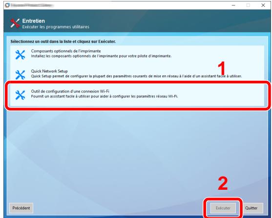 KYOCERA ECOSYS P4060DN - [Outil de configuration d'une connexion Wi-Fi] > [OK] - 1