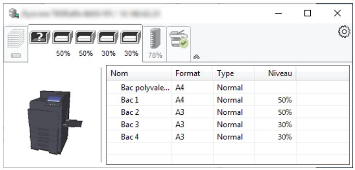 KYOCERA ECOSYS P4060DN - Onglet État bac à papier - 1