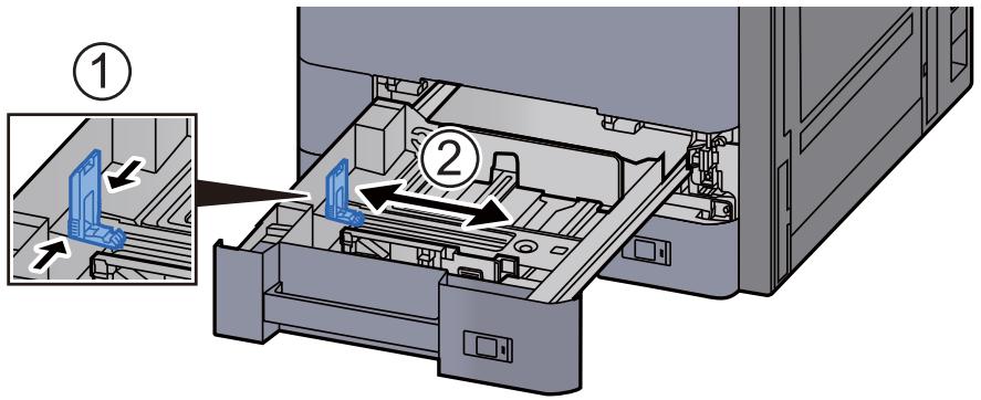 KYOCERA ECOSYS P4060DN - Régler le guide de la longueur du papier jusqu'au format de papier désiré. - 1