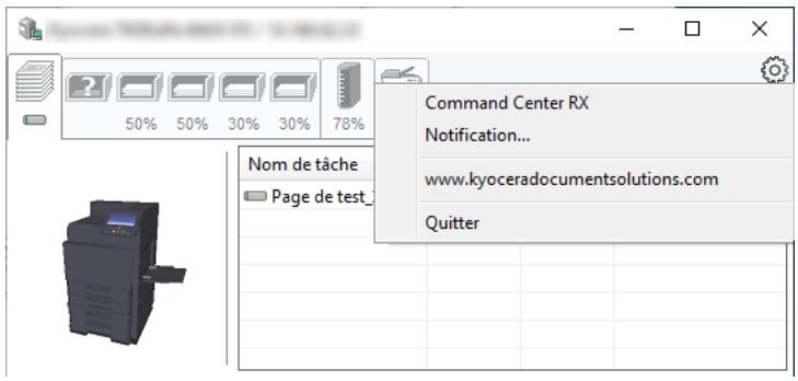 KYOCERA ECOSYS P4060DN - Menu contextuel de Status Monitor - 1