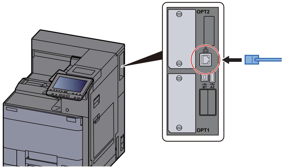 KYOCERA ECOSYS P4060DN - Raccorder le câble à la machine. - 1