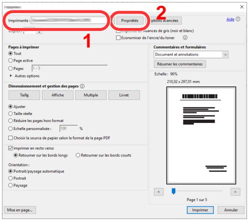 KYOCERA ECOSYS P4060DN - Sélectionner le format de papier et le type de papier au format non standard. - 1