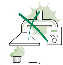 Illustration of a chemical experiment setup with a conical flask, thermometer, and smoke rising (no text or symbols)