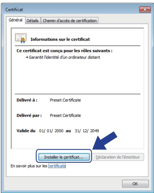 BROTHER HL-L6400DWTT - Installer le certificat auto-signé pour les utilisateurs windows® munis de droits d'administration - 7