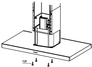 FABER Look Isola BRS X/V A90 - 110.0256.176 - Montering af panel og fastgorelse af emhætten hoveddel - 2