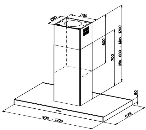 FABER Look Isola BRS X/V A90 - 110.0256.176 - Dimensioner - 5