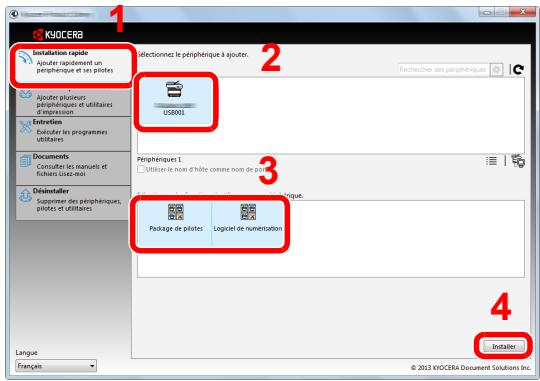 KYOCERA ECOSYS P6230CDN - Installation en utilisant [Installation rapide]. - 1
