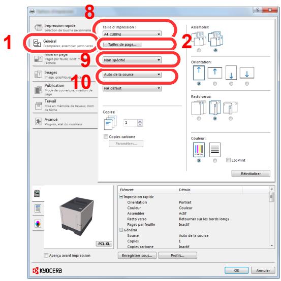 KYOCERA ECOSYS P6230CDN - Enregister le format de papier. - 1