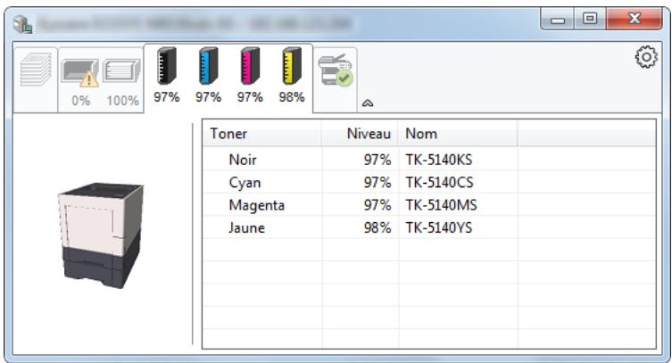 KYOCERA ECOSYS P6230CDN - Onglet État cartouche - 1