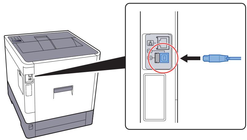 KYOCERA ECOSYS P6230CDN - Raccorder le cable à la machine. - 1