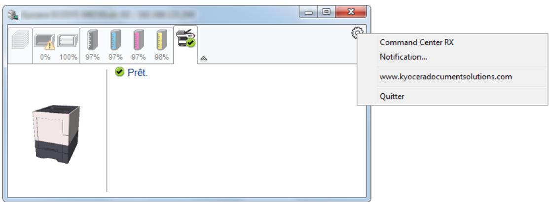 KYOCERA ECOSYS P6230CDN - Menu contextuel de Status Monitor - 1