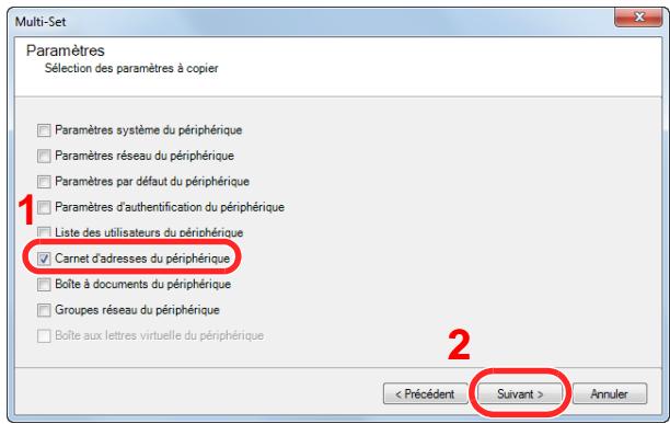 KYOCERA TASKALFA 4551CI - Inscription des données du carnet d'adresses sur la machine - 2