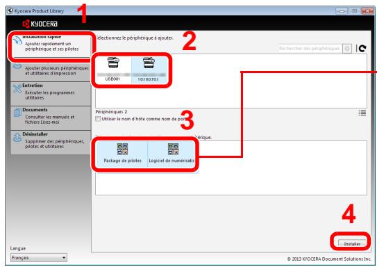 KYOCERA TASKALFA 4551CI - Installation en utilisant [Installation rapide]. - 1