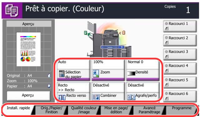 KYOCERA TASKALFA 4551CI - Sélectionner les fonctions. - 1
