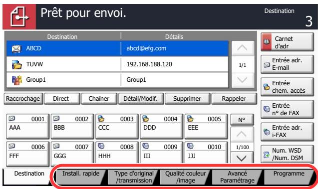 KYOCERA TASKALFA 4551CI - Sélectionner les fonctions. - 1