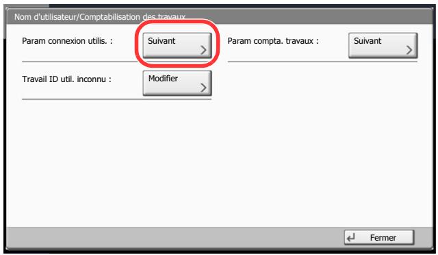 KYOCERA TASKALFA 4551CI - Appuyer sur [Suivant] dans [Param connexion utilis.]. - 1