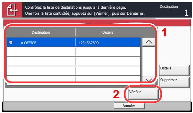 KYOCERA TASKALFA 4551CI - Écran de confirmation des destinations - 1