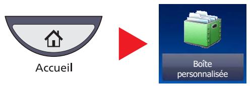 KYOCERA TASKALFA 4551CI - Appuyer sur [Boîte personnelisée] dans l'écran d'accueil. - 1