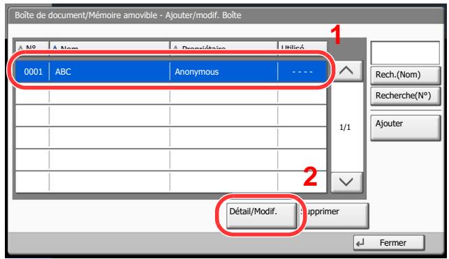 KYOCERA TASKALFA 4551CI - Visualisation/modification du contenu d'une boîte - 1