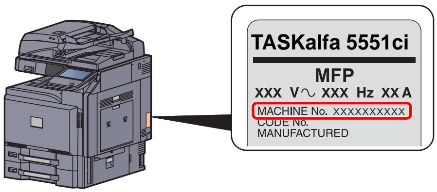 KYOCERA TASKALFA 4551CI - Vérification du numéro de série de l'équipement - 1