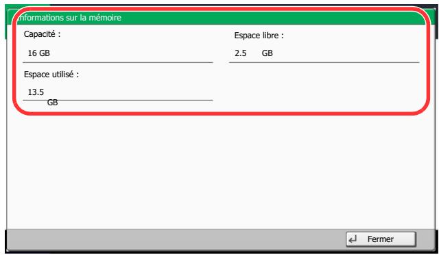 KYOCERA TASKALFA 4551CI - Vérifier les informations de la mémoire USB - 1