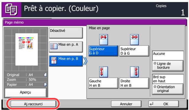 KYOCERA TASKALFA 4551CI - Ajout de raccourcis - 1