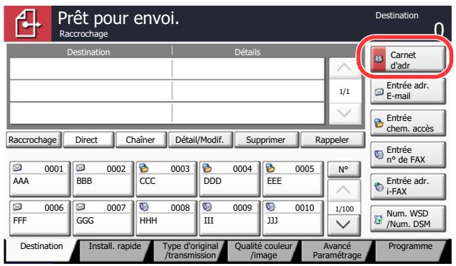 KYOCERA TASKALFA 4551CI - Sélection dans le carnet d'adresses - 1