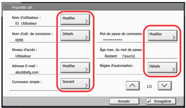 KYOCERA TASKALFA 4551CI - Modifier les propriétés utiliser. - 1