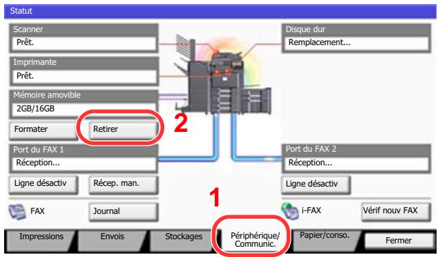 KYOCERA TASKALFA 4551CI - Appuyer sur [Retirer] dans "Mémoire amovible". - 1