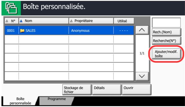 KYOCERA TASKALFA 4551CI - Appuyer sur [Ajouter/modif. boite]. - 1