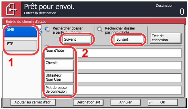 KYOCERA TASKALFA 4551CI - Entre les informations de la destination. - 1