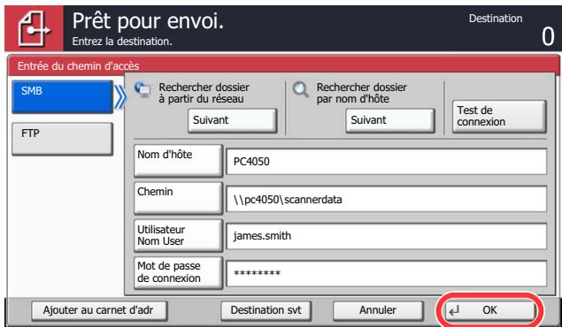 KYOCERA TASKALFA 4551CI - Accepter la destination. - 1