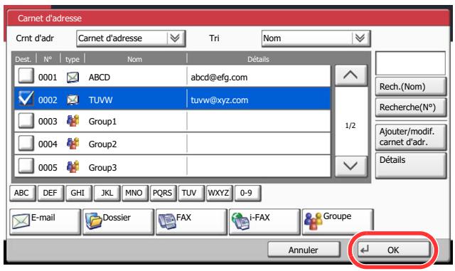 KYOCERA TASKALFA 4551CI - Accepter la destination et appuyer sur [OK]. - 1