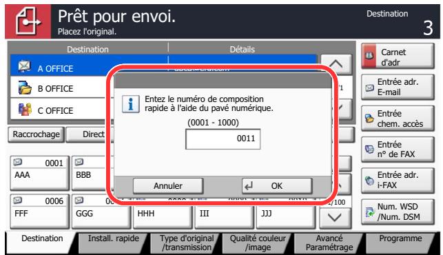 KYOCERA TASKALFA 4551CI - Utilisation de la touche de [Recherche rapide par n^0 ] ( - 4