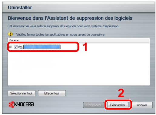 KYOCERA TASKALFA 4551CI - Désinstaller le logiciel. - 1