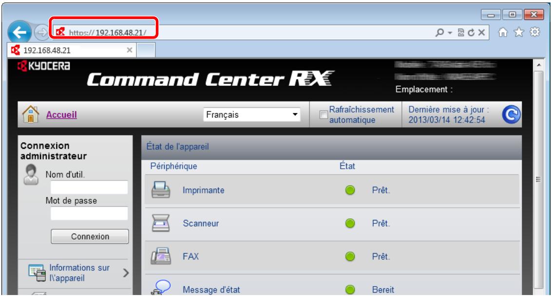 KYOCERA TASKALFA 4551CI - Afficher l'écran. - 1