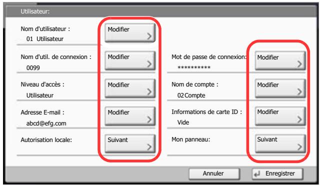 KYOCERA TASKALFA 4551CI - Entre les informations de l'utilisateur. - 1