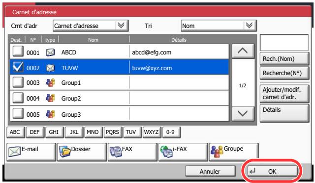 KYOCERA TASKALFA 4551CI - Sélection dans le carnet d'adresses - 2