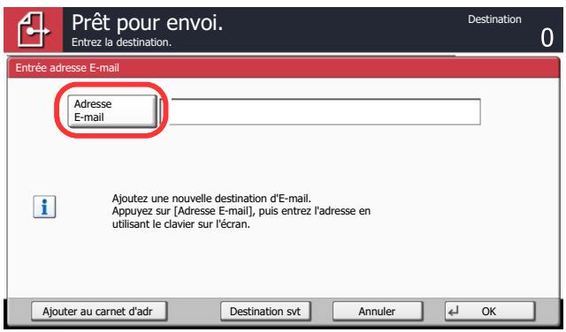 KYOCERA TASKALFA 4551CI - Entrer l'adresse e-mail de destination. - 1