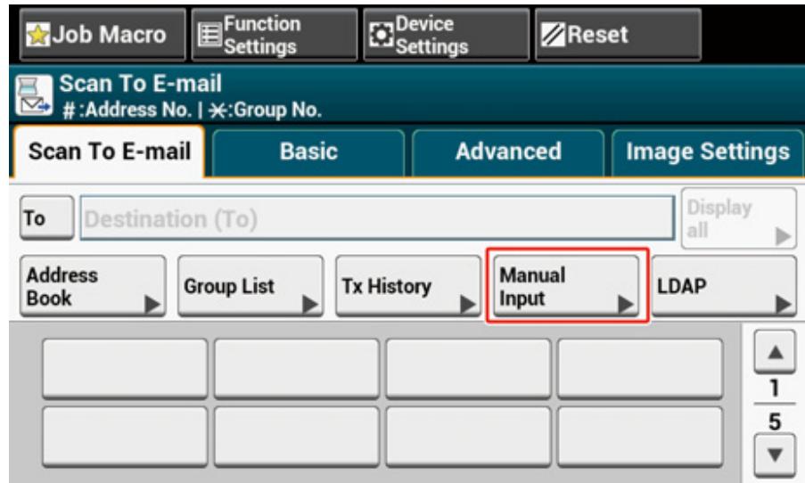 OKI ES5473MFP - Entering E-mail Address to Send E-mail - 3