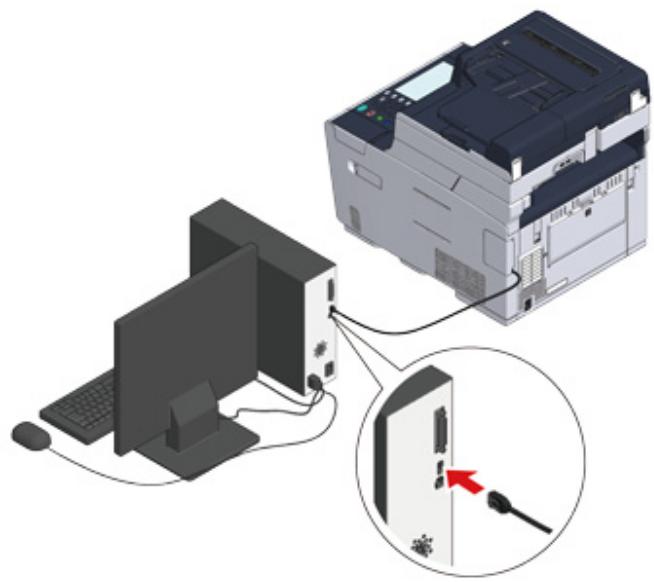OKI ES5473MFP - Connecting a USB Cable - 7