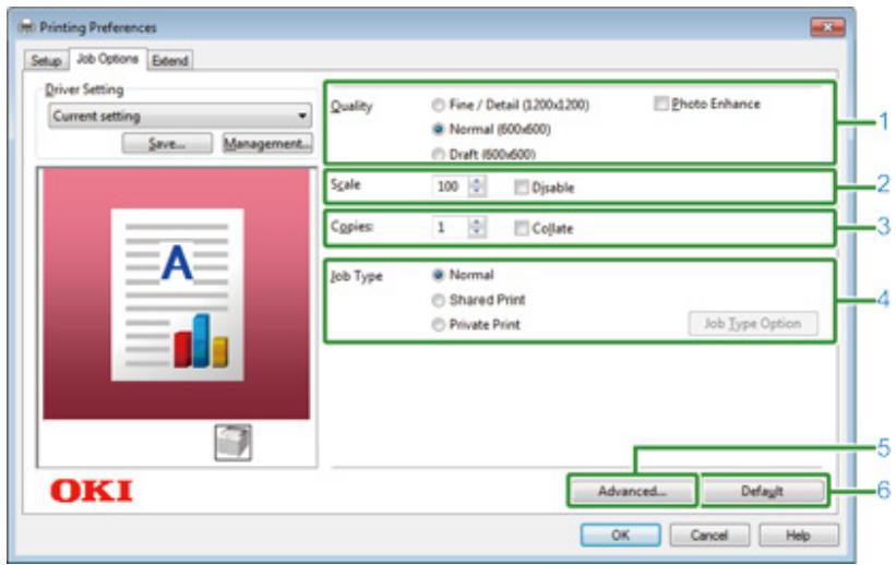 OKI ES5473MFP - - [Job Options] Tab - 1