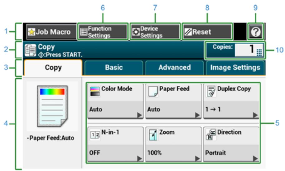 OKI ES5473MFP - Descriptions of Screens for Copy - 1