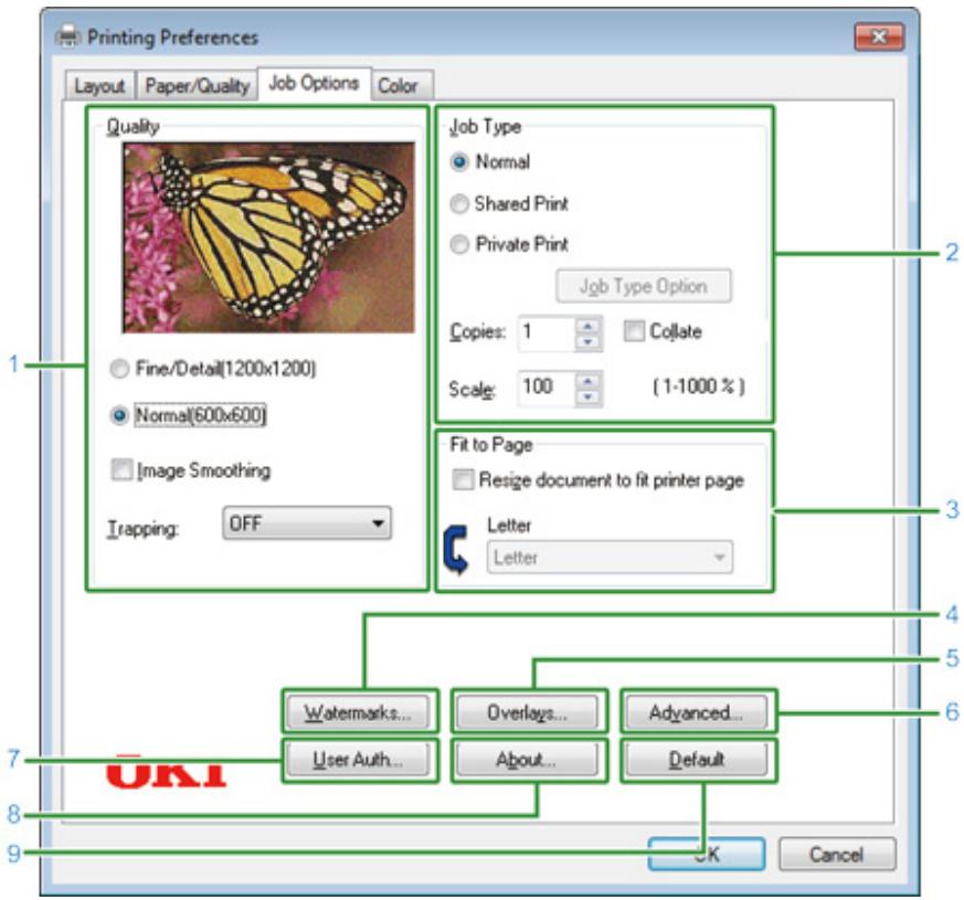 OKI ES5473MFP - - [Job Options] Tab - 1
