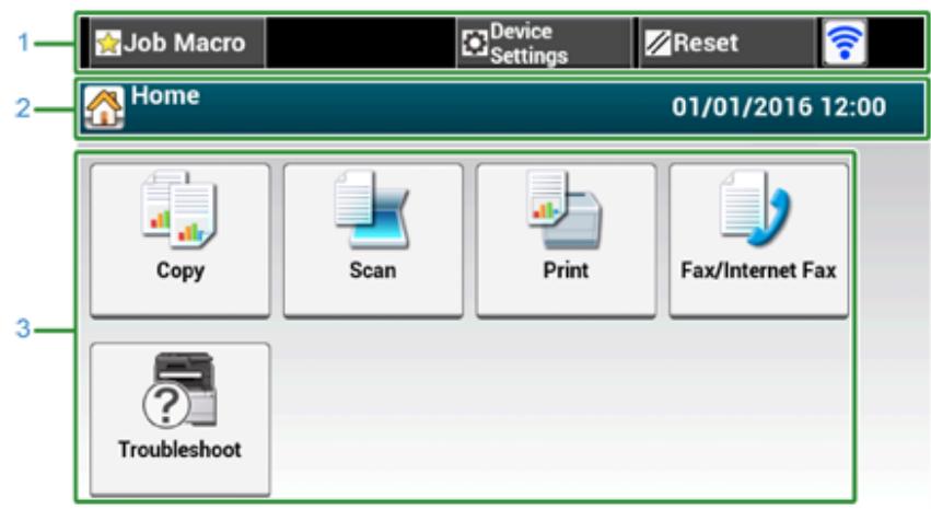 OKI ES5473MFP - Name and Functions on the Touch Panel - 1