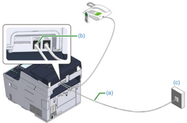 OKI ES5473MFP - Connecting to the Public Line (If Connecting a Telephone to the Machine) - 1