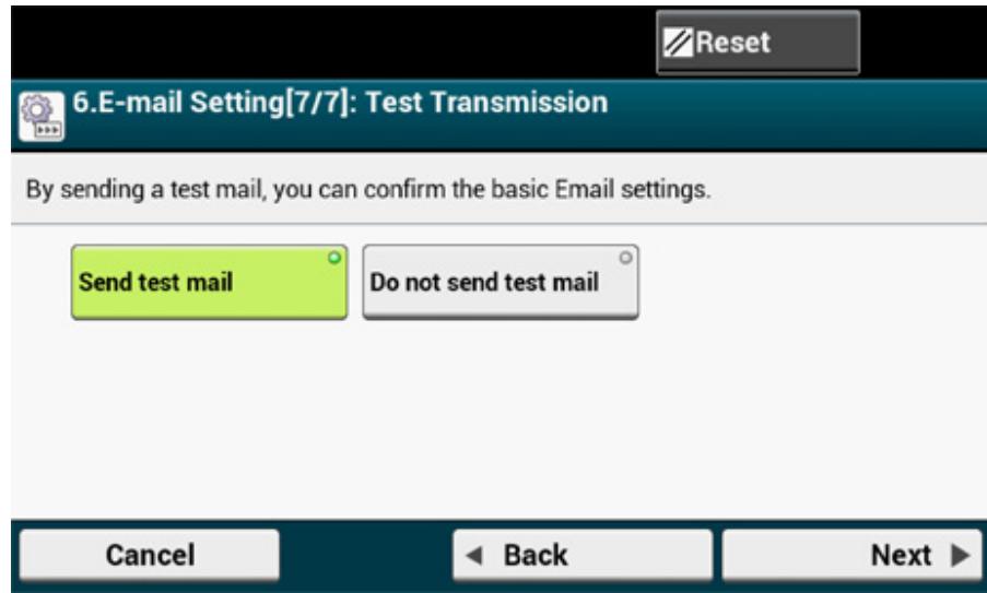 OKI ES5473MFP - Set whether to send a test mail. - 2