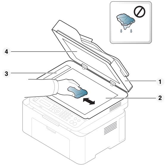 SAMSUNG XPRESS M2070W - Essuyez la vitre d'exposition jusqu'à ce qu'elle soit propre et sèche. - 1